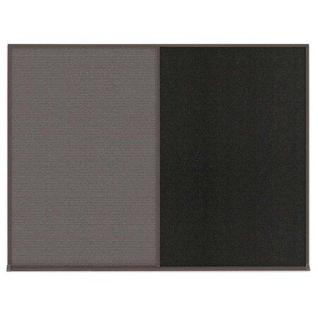 United Visual Products Double Door Radius Corkboard, 42"X32", G UV80025-GOLD-CLOUD